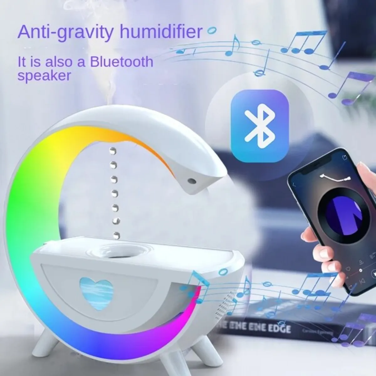 Anti-gravity Water Droplet Humidifier Bluetooth Speaker Atmosphere Light Water Droplet Reverse Flow Anti-gravity Atomizer